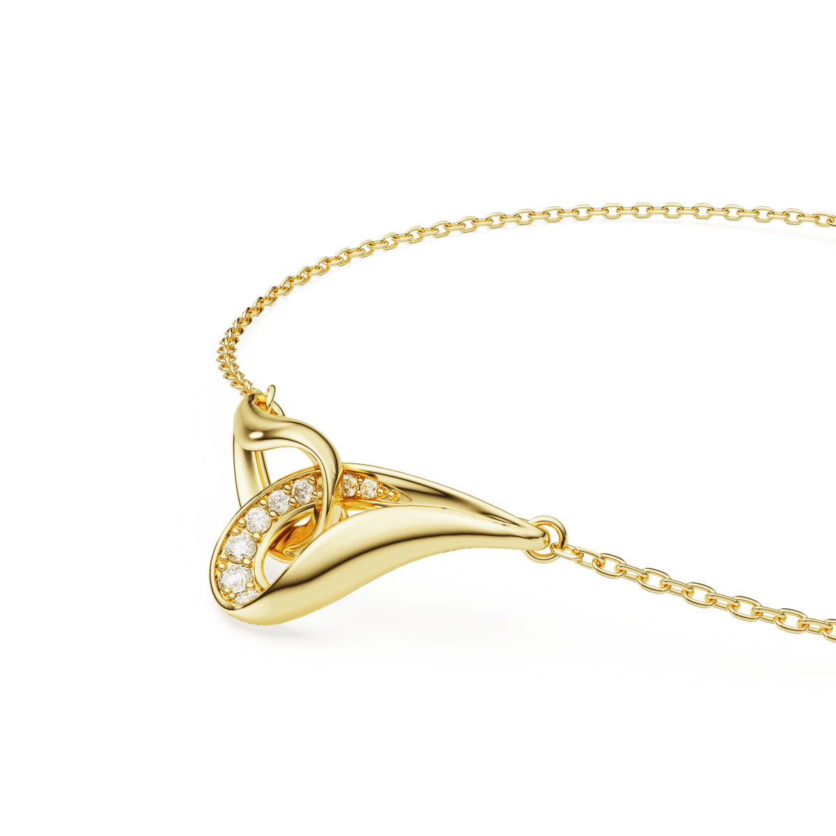 A Swarovski Classica bracelet featuring interlocking round-cut white gemstones in sterling silver with an 18K gold finish is displayed against a plain white background.