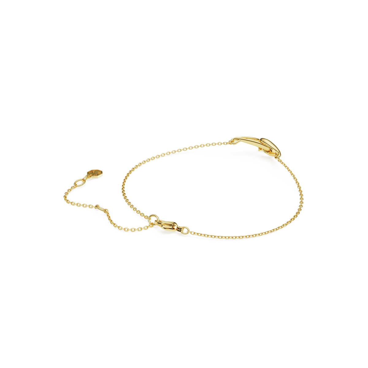 Swarovski Classica bracelet with an 18K gold finish, featuring interlocking round-cut accents and an adjustable clasp, displayed on a white background.