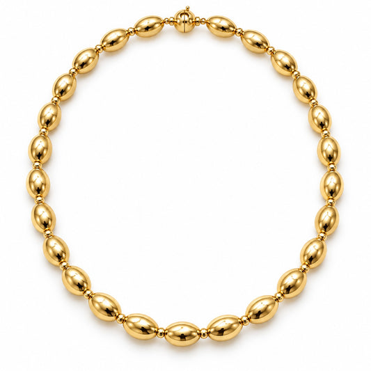Raffi&Co.® 18K Yellow Gold Oval Bead Necklace — front view
