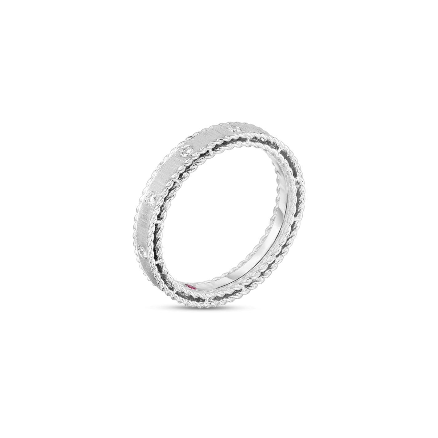 Roberto Coin 18K White Gold Princess Diamond Satin Ring
