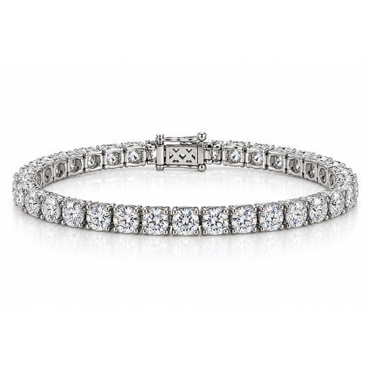 Raffi&Co.® 18K White Gold 7.45 ctw Round Diamond Tennis Bracelet — front view