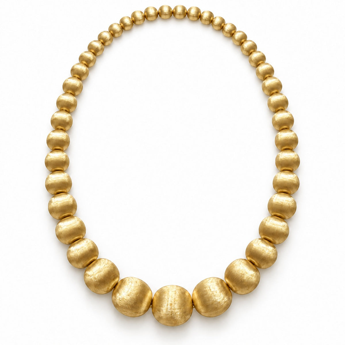 Raffi&Co.® 18K Yellow Gold Fluted Bead Necklace — front view