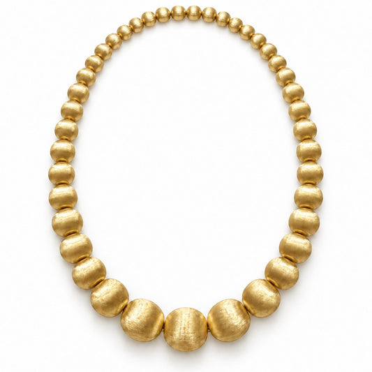 Raffi&Co.® 18K Yellow Gold Fluted Bead Necklace — front view