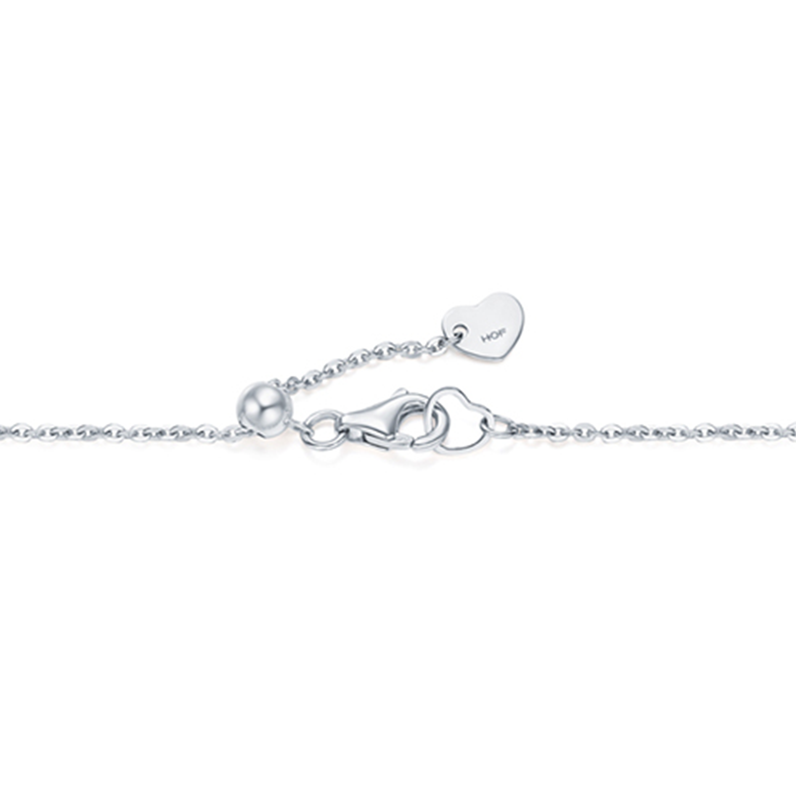 The elegant Hearts On Fire Aerial 18K White Gold Dewdrop Bracelet is beautifully embellished with a heart-shaped charm engraved with "Mom." This bracelet offers a seamless diamond-like appearance and includes a lobster clasp along with an adjustable sliding bead for optimal fit.