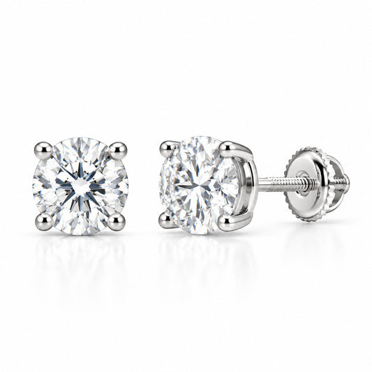Raffi&Co.® 14K White Gold 6.00 ctw Round Lab Grown Diamond Stud Earrings — front view
