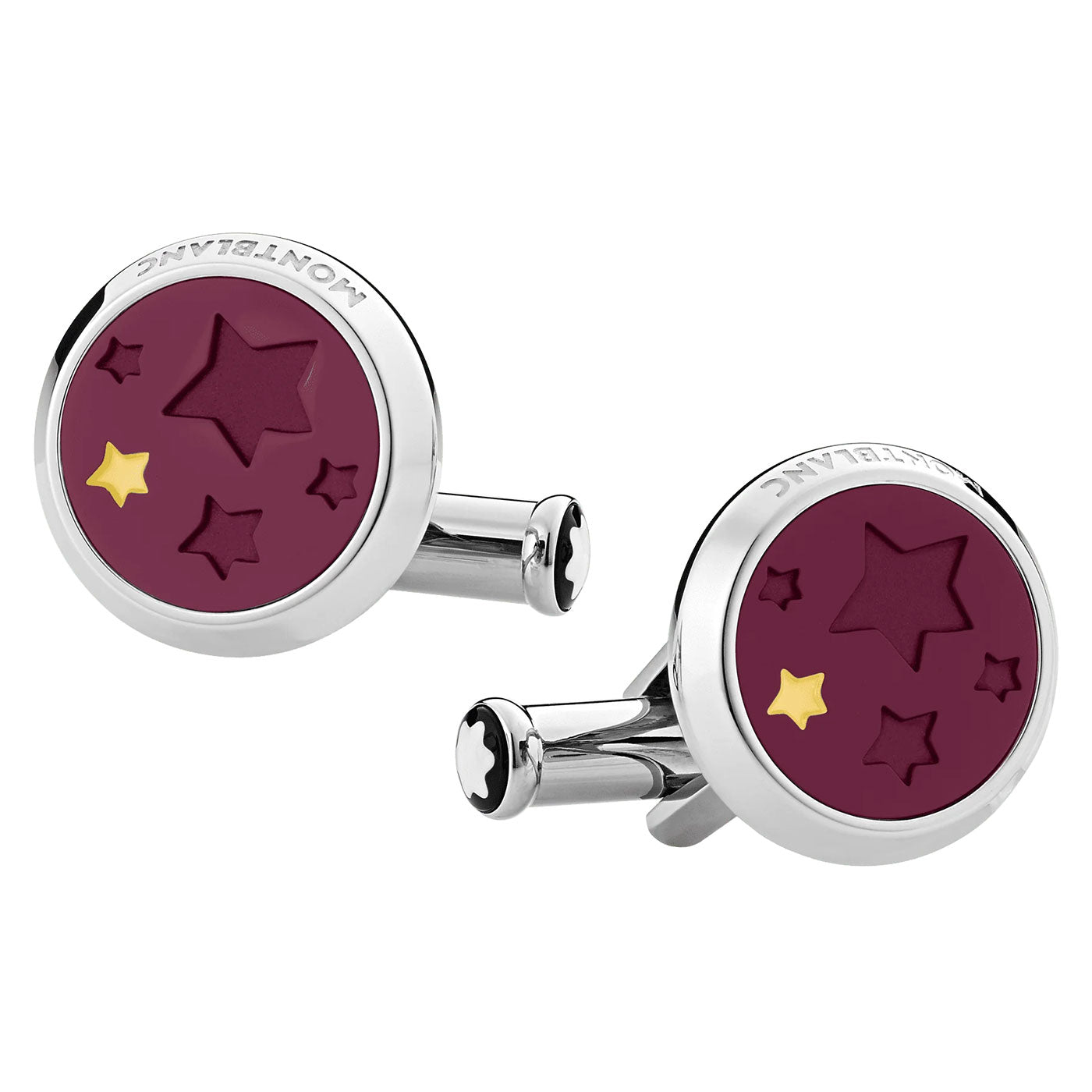 Montblanc Le Petit Prince Stainless Steel & Red Lacquer Cufflinks