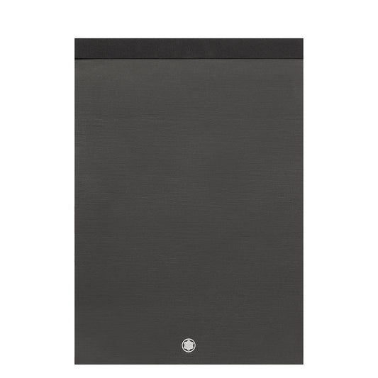 The Montblanc 2 Fine Stationery Notebook #146 Slim offers a sleek, textured black leather cover with a silver emblem, exuding a modern and professional vibe. Ideal for business or personal use, it's truly fine stationery at its best.