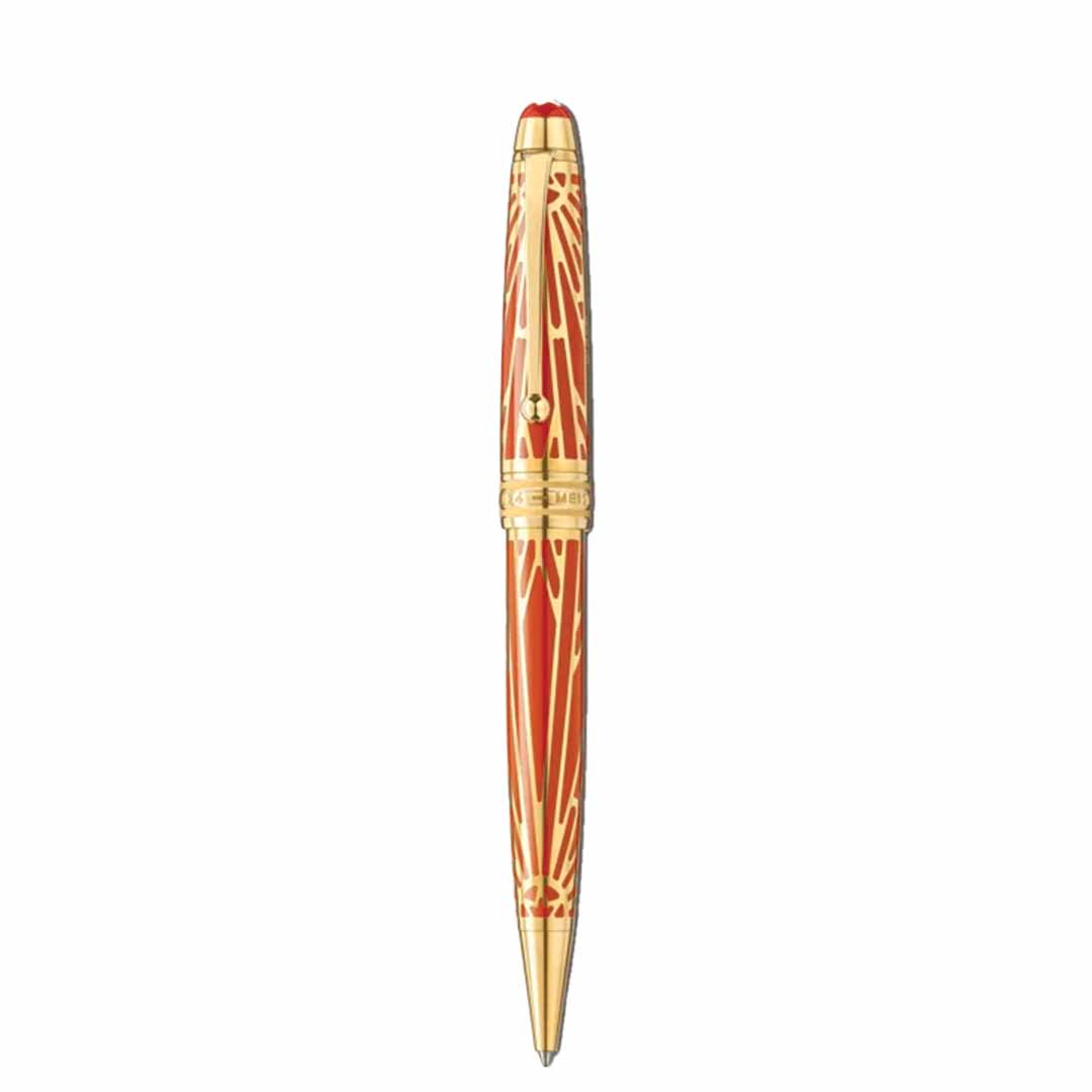Indulge in the elegance of a luxurious writing experience with the Montblanc Meisterstück The Origin Collection Solitaire Midsize Ballpoint Pen. Featuring intricate designs and gold accents, this sleek and sophisticated pen embodies the timeless style for which Montblanc is renowned.