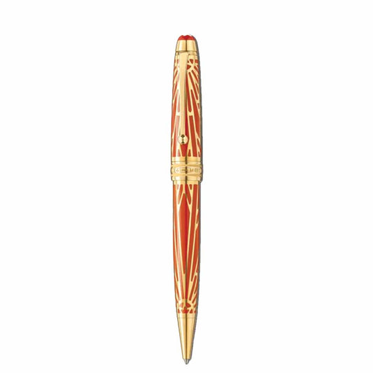 Indulge in the elegance of a luxurious writing experience with the Montblanc Meisterstück The Origin Collection Solitaire Midsize Ballpoint Pen. Featuring intricate designs and gold accents, this sleek and sophisticated pen embodies the timeless style for which Montblanc is renowned.