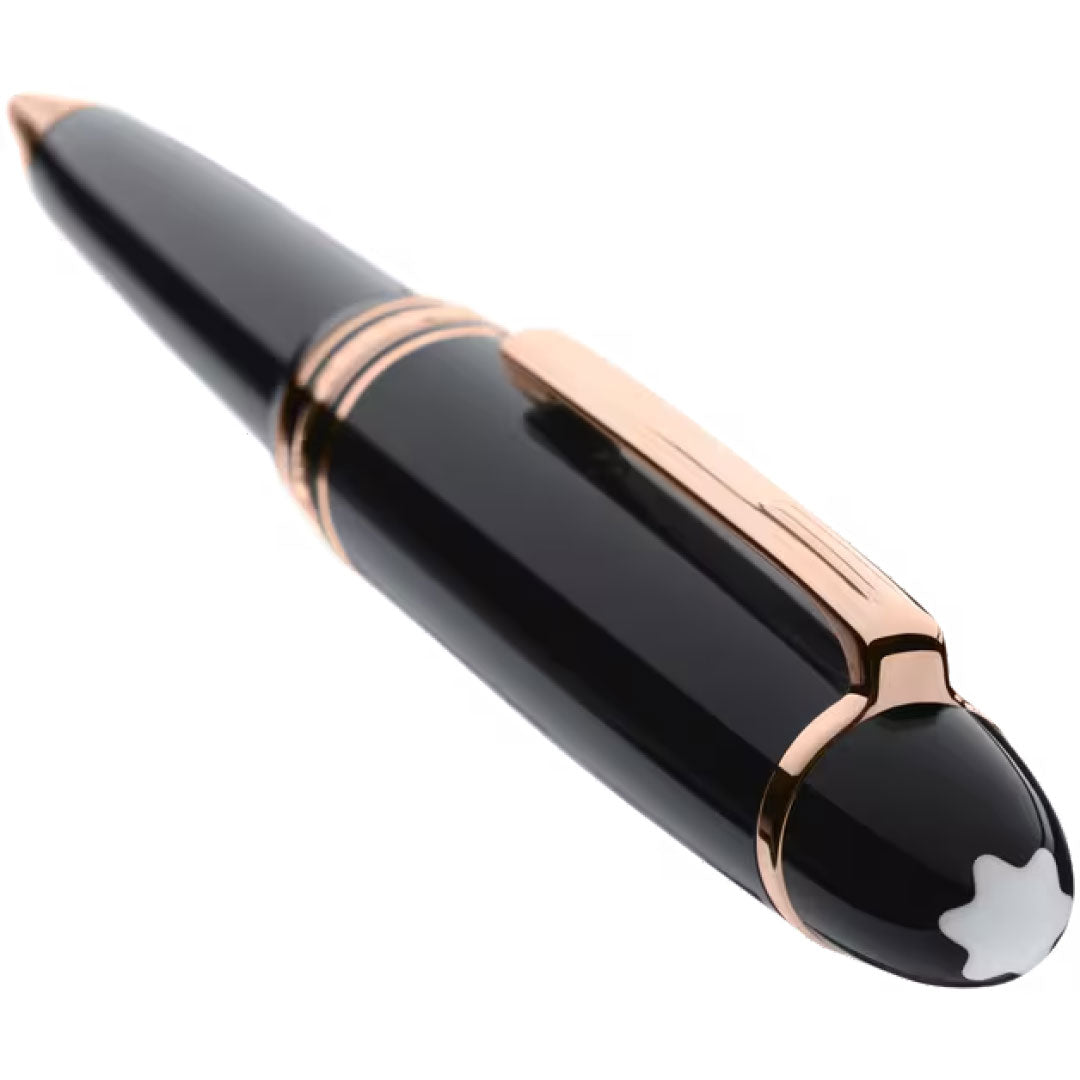 The Montblanc Meisterstück LeGrand Ballpoint Pen by Montblanc, shown angled on a white background with gold accents and the white star cap emblem, captures the hallmark of luxury writing instruments.