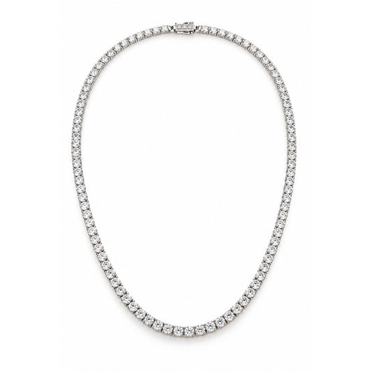 Raffi&Co.® 14K White Gold 13.40 ctw Round Lab Grown Diamond Tennis Necklace — front view