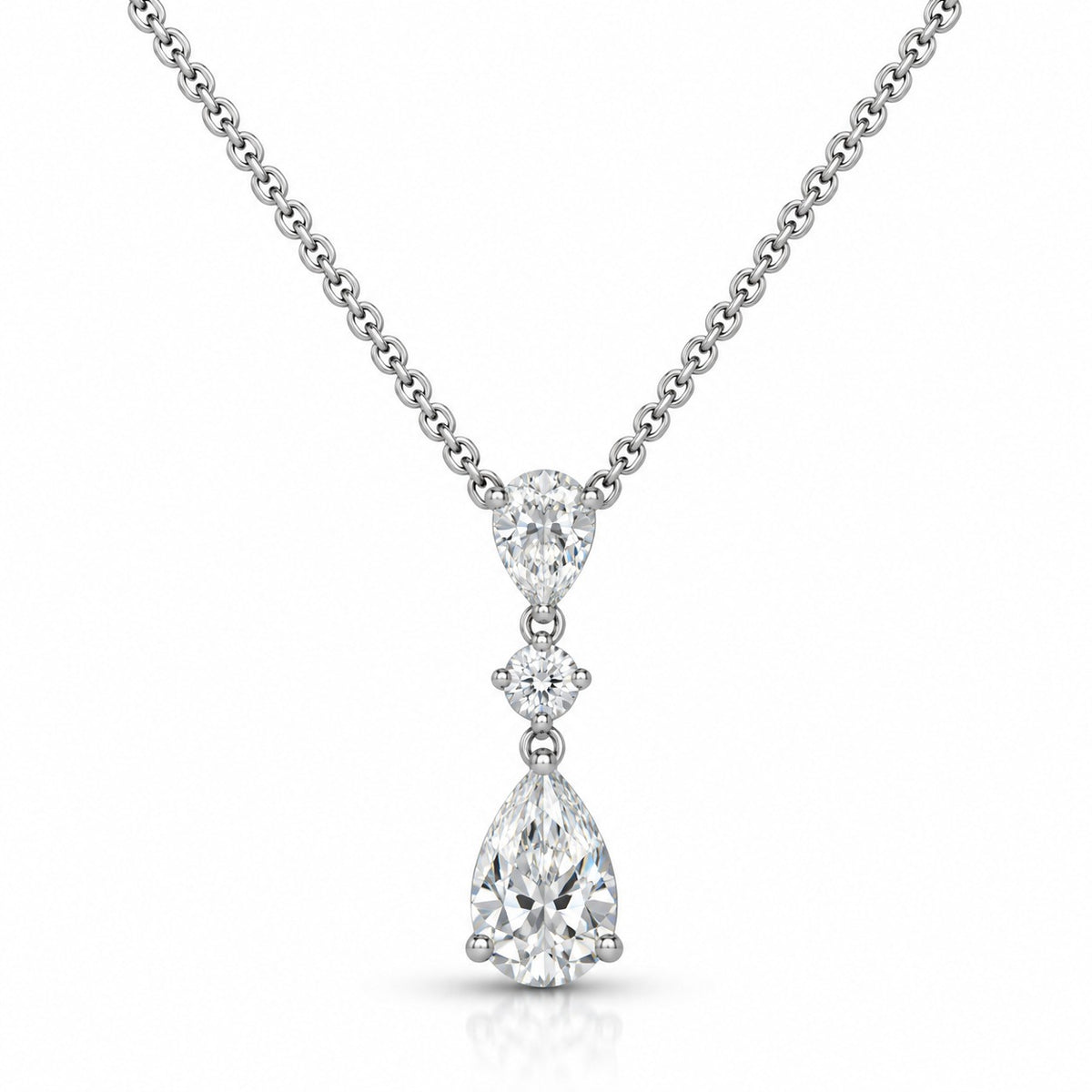 Raffi&Co.® 14K White Gold 1.69 ct tw Pear Lab Grown Diamond Drop Pendant Necklace — front view
