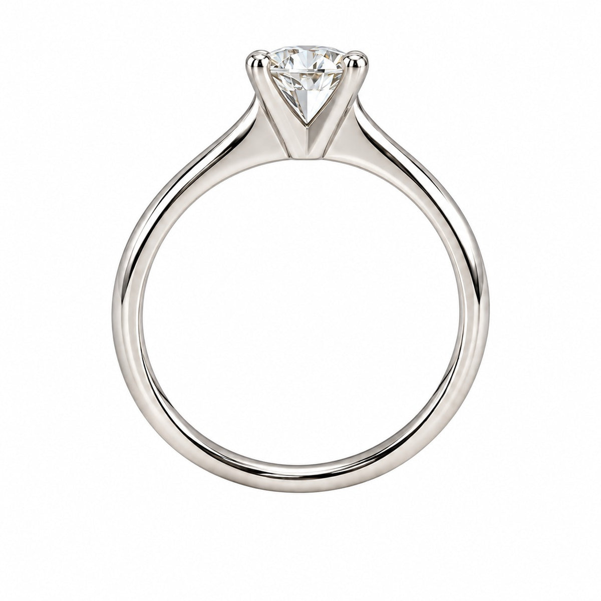 Raffi&Co.® 14K White Gold 0.50 ct Round Lab Grown Diamond Solitaire Engagement Ring — angle view