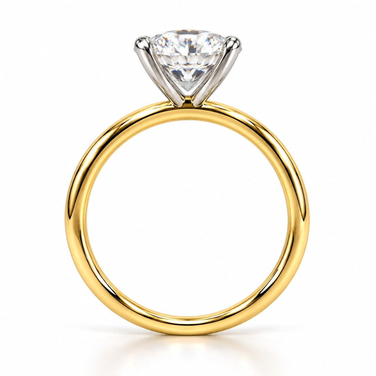 Raffi&Co.® 14K Yellow Gold 0.90 ct Round Lab Grown Diamond Solitaire Engagement Ring — angle view