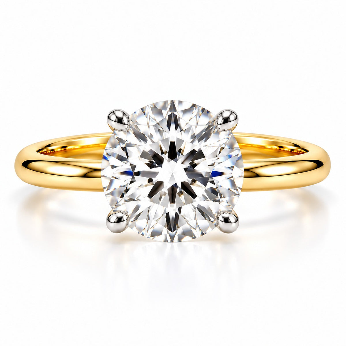 Raffi&Co.® 14K Yellow Gold 0.90 ct Round Lab Grown Diamond Solitaire Engagement Ring — front view