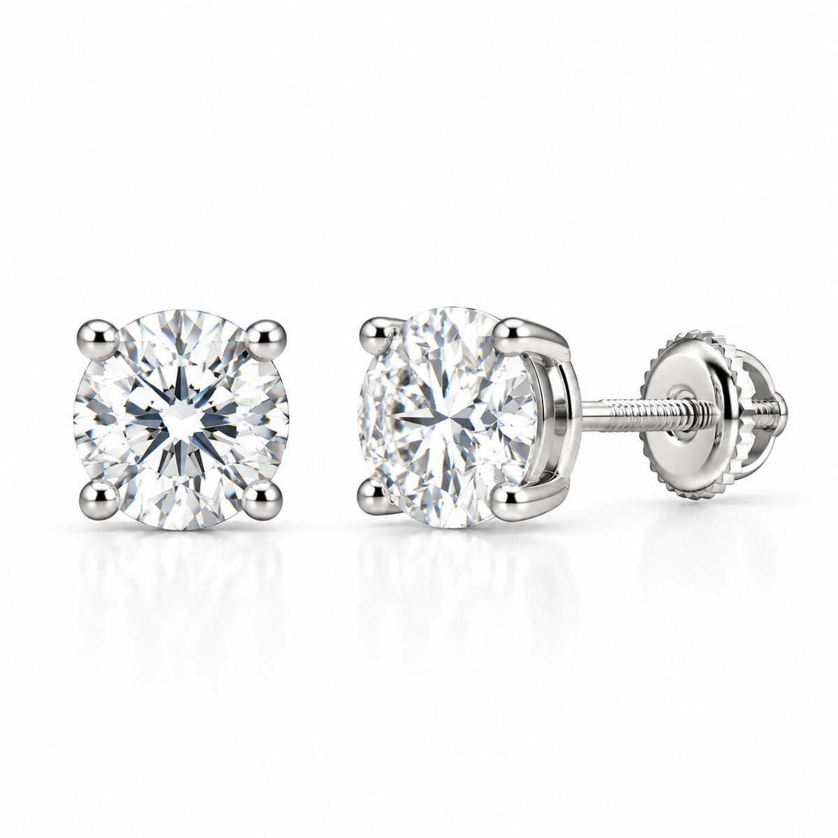 Raffi&Co.® 14K White Gold 2.06 ct tw Round Lab Grown Diamond Stud Earrings — front view
