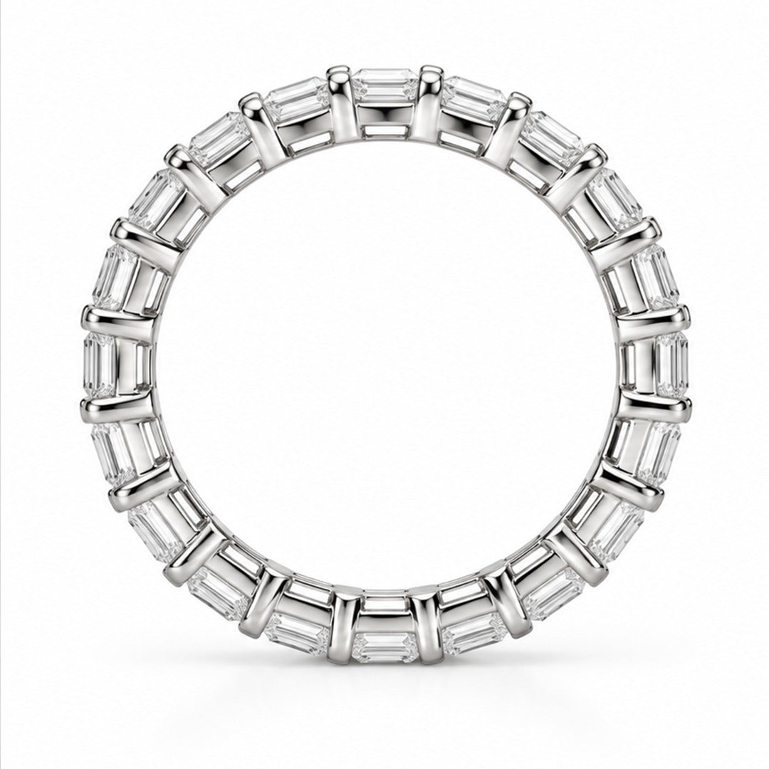 Raffi&Co.® 14K White Gold 5.06 ctw Baguette Lab Grown Diamond Eternity Band — angle view
