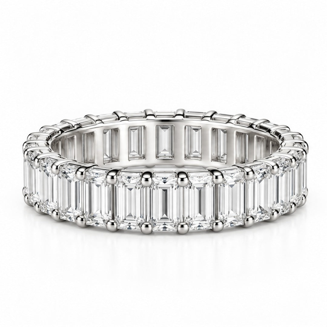 Raffi&Co.® 14K White Gold 5.06 ctw Baguette Lab Grown Diamond Eternity Band — front view