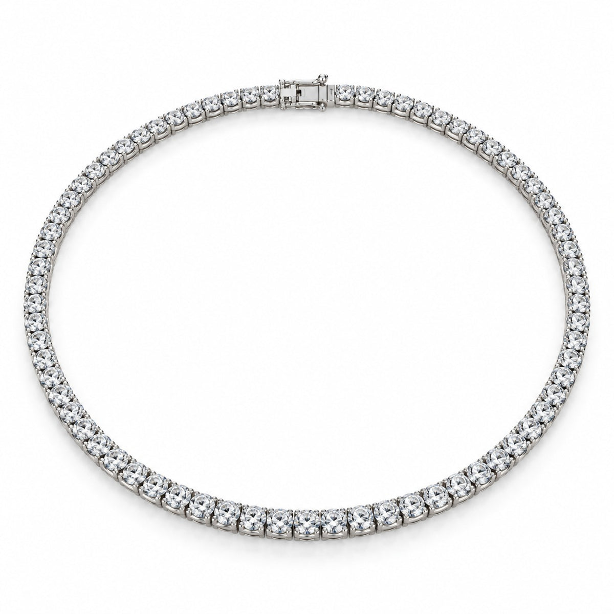 Raffi&Co.® 14K White Gold 15.54 ctw Round Diamond Tennis Necklace — front view