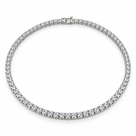 Raffi&Co.® 14K White Gold 15.54 ctw Round Diamond Tennis Necklace — front view