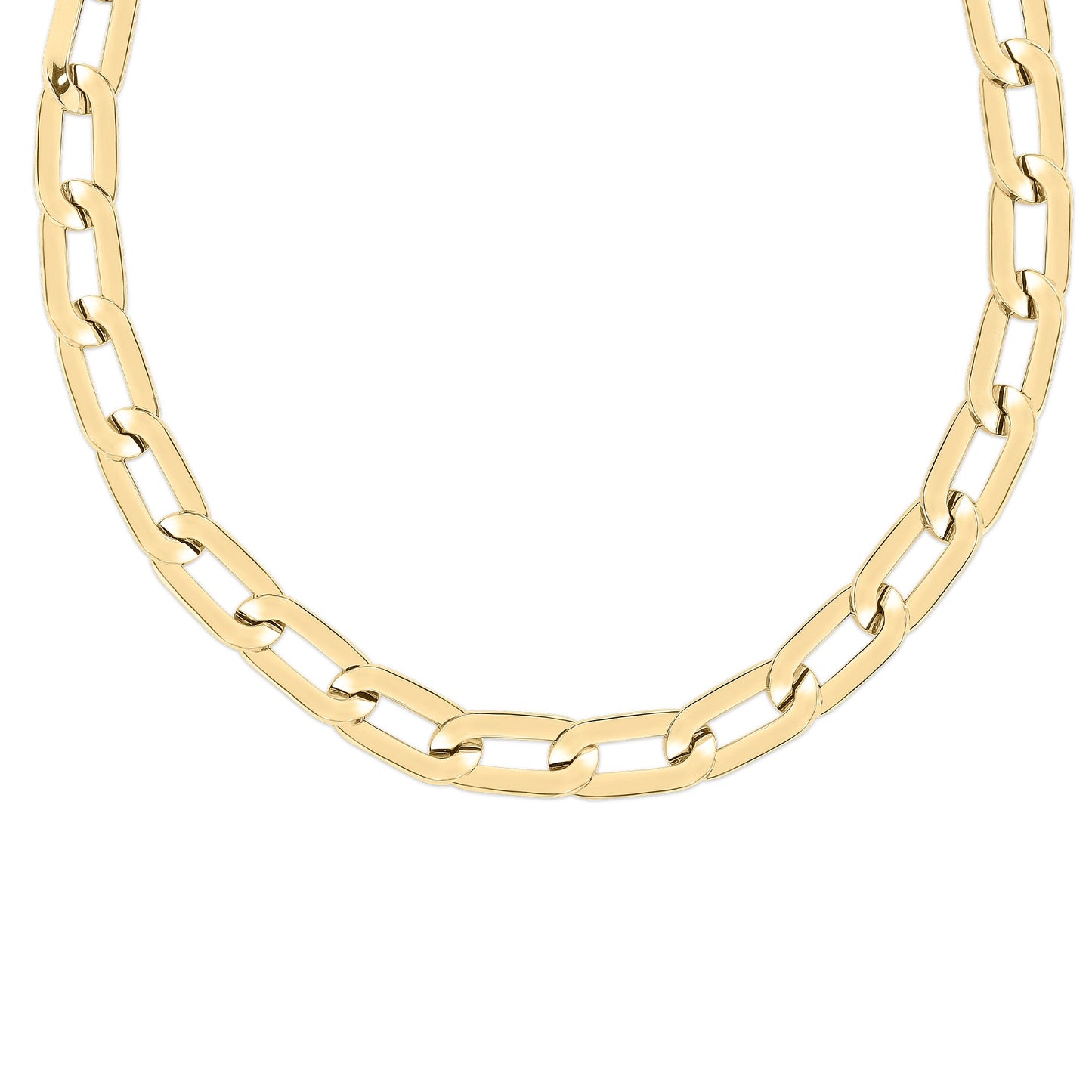Roberto Coin Designer 18K Yellow Gold Squared Edge Paper Clip Link Chain Necklace