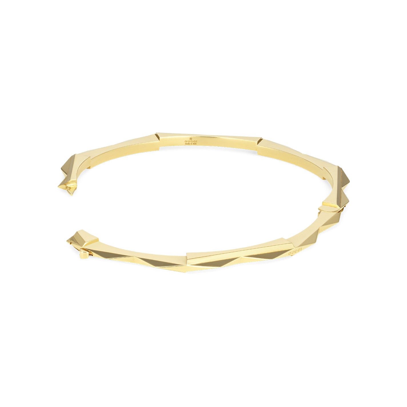 Gucci Link to Love 18K Yellow Gold Studded Bangle