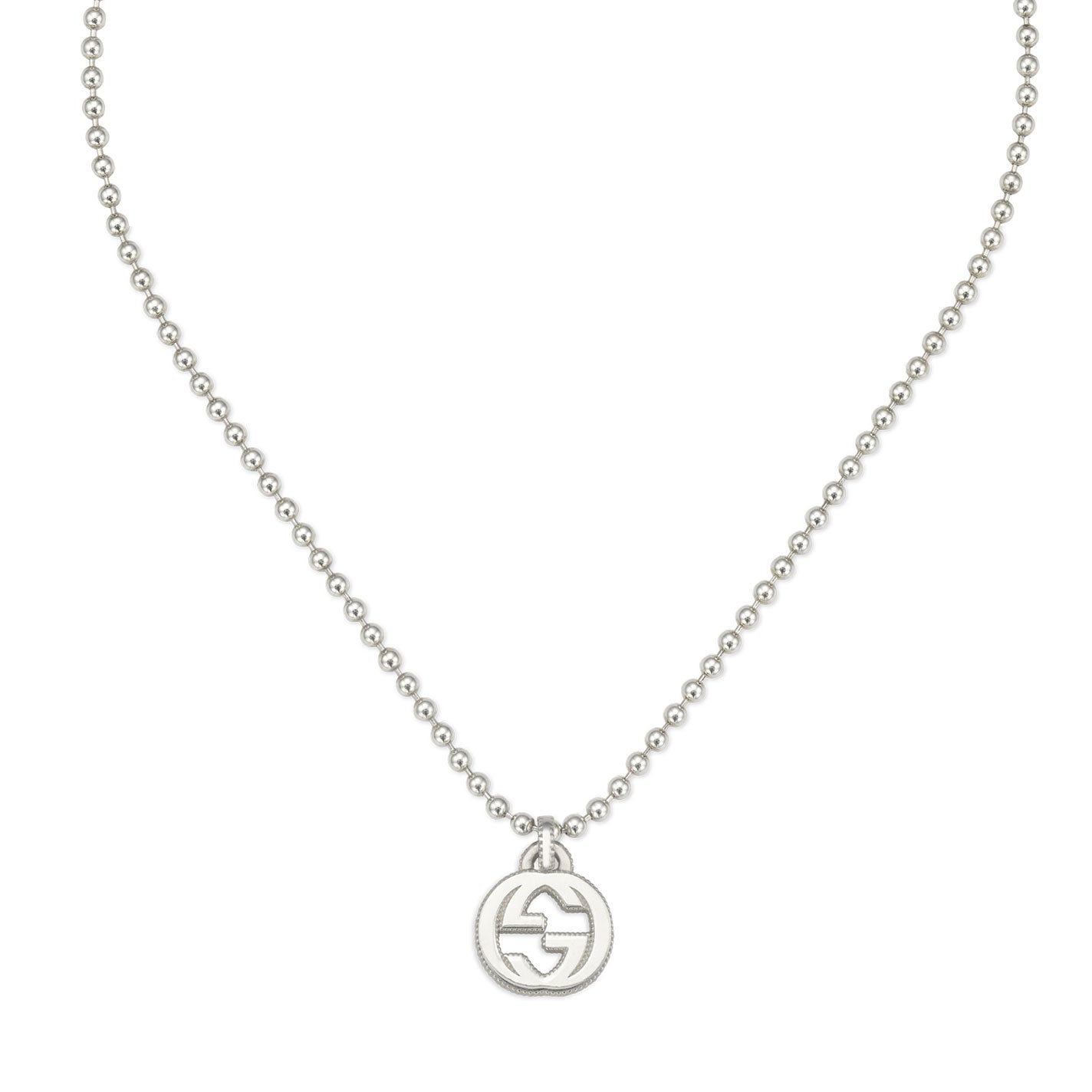 Gucci Interlocking G Sterling Sterling Silver Necklace Pendant