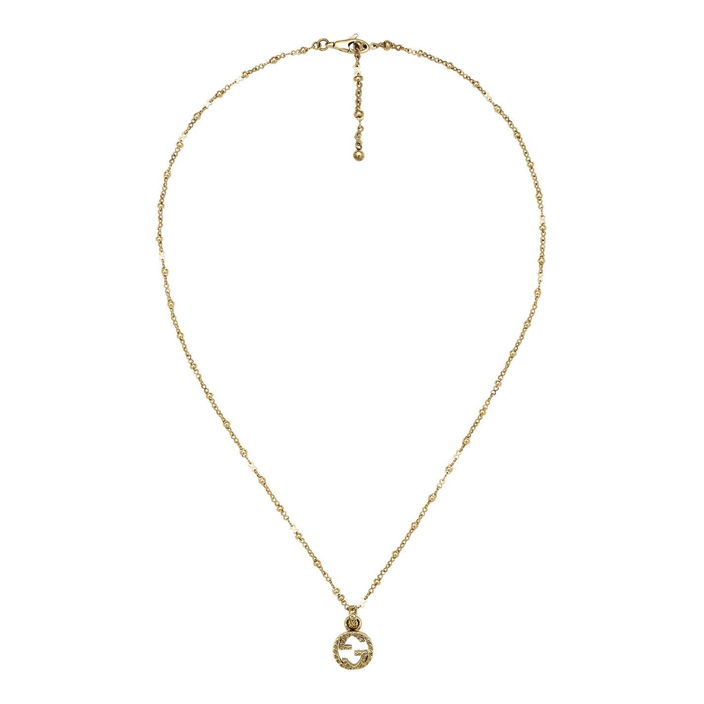 Gucci Interlocking G 18K Yellow Gold Necklace Pendant