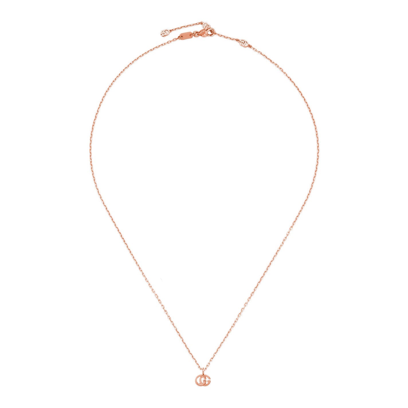 Gucci GG Running 18K Rose Gold Necklace Pendant