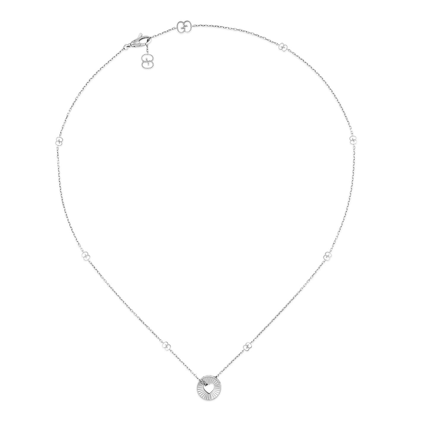 Gucci Icon Heart 18K White Gold Necklace Pendant