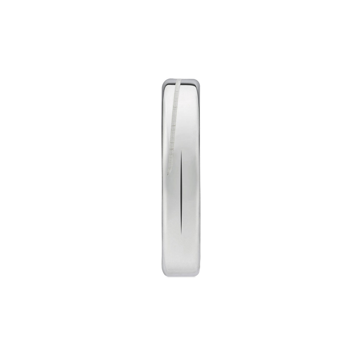 A top-down view of a white flip-flop sandal highlights its thin strap and flat sole against a white backdrop, reminiscent of the elegance conveyed by the Gucci Diagonal Interlocking G Sterling Silver Thin Ring crafted by GUCCI Fine Jewellery.