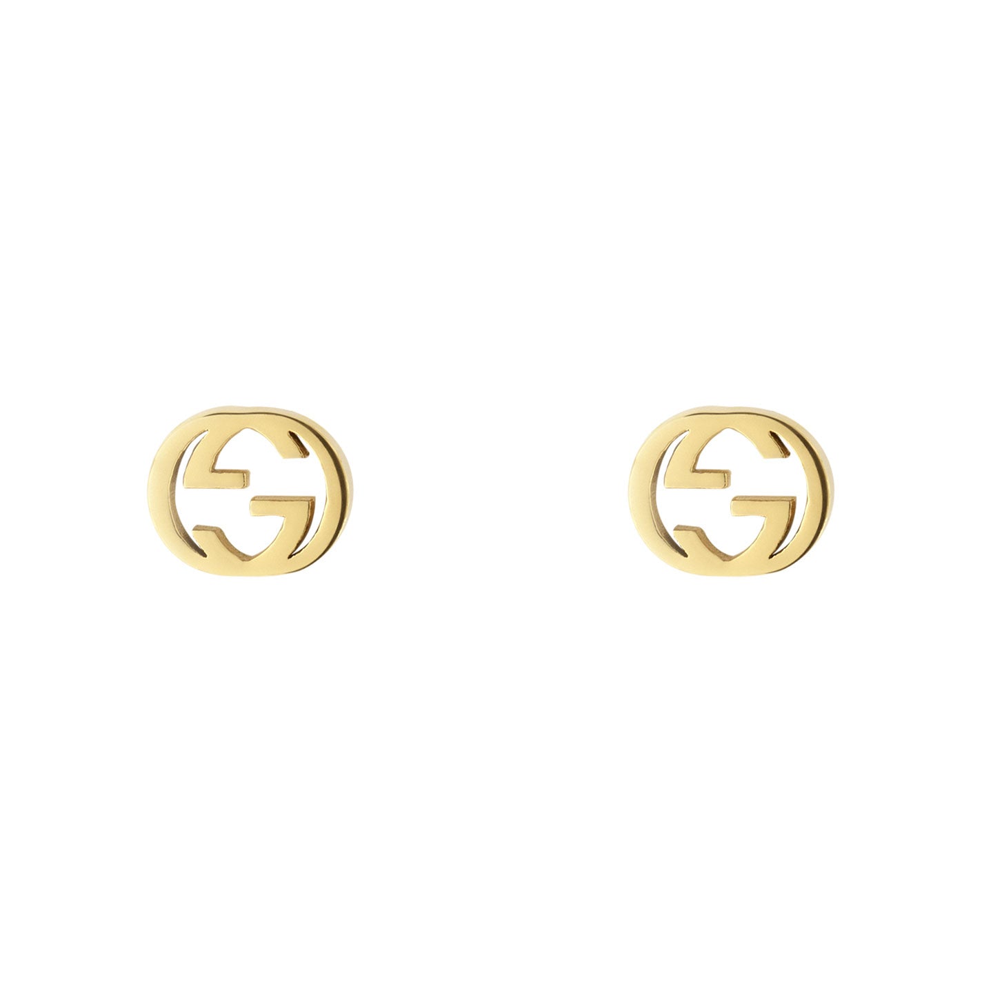 Gucci Interlocking G 18K Yellow Gold Stud Earrings