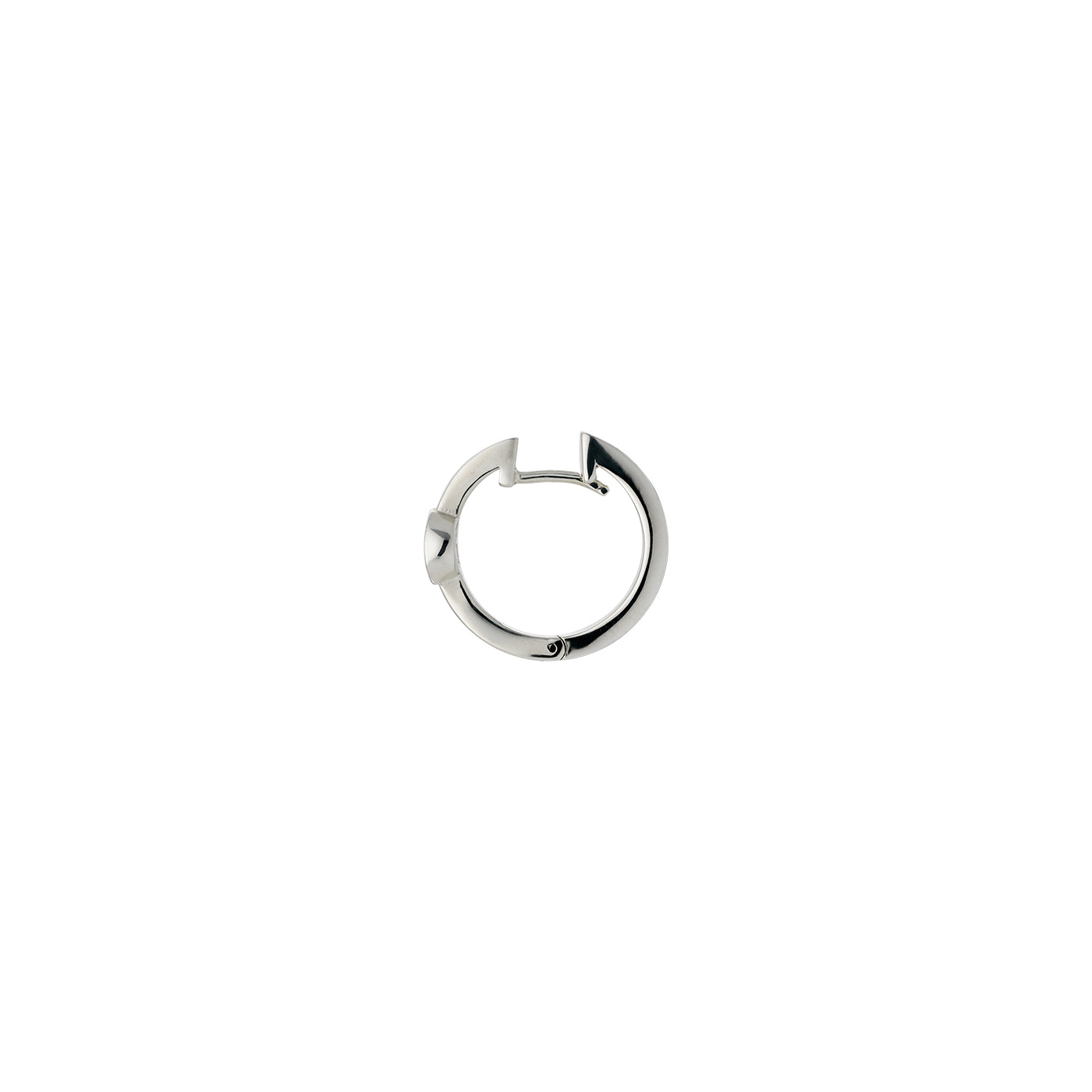 A single Gucci Interlocking G Sterling Silver Hoop Earring from GUCCI Fine Jewellery, featuring a smooth, curved design, is showcased on a plain white background, epitomizing modern elegance.