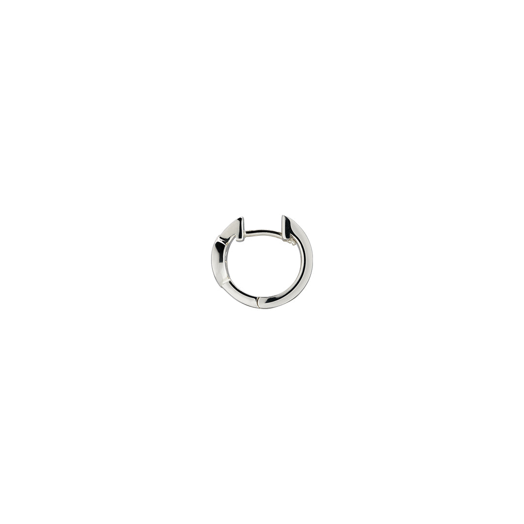 The Gucci Interlocking G Sterling Silver Wide Hoop Earrings by GUCCI Fine Jewellery feature 13.2mm polished 925 silver hoops with a simple hinge clasp, shown against a plain white background.